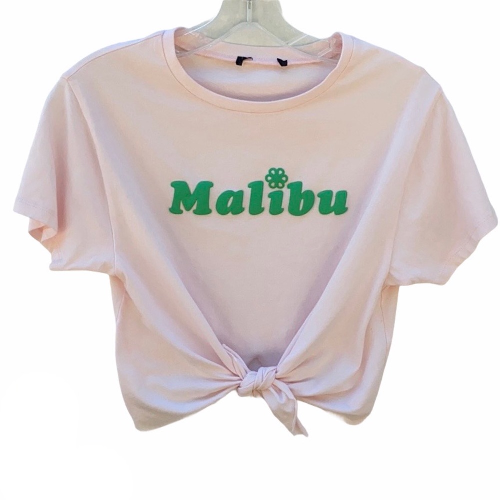 Unbranded Womens Size Small short sleeve pink cropped Malibu tee